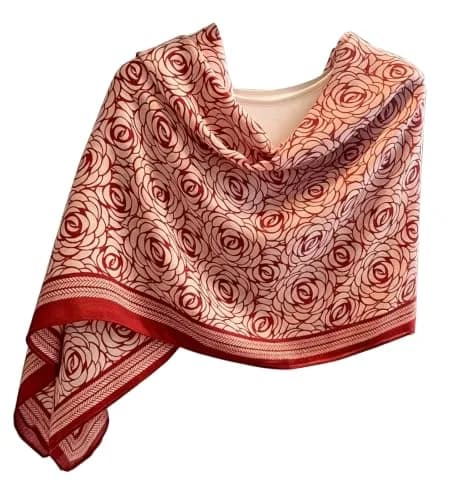 FairyCity Women's Oversized Soft Scarf Travel Shawl Wraps | Elegant Rose Pattern Linen, One Size thumbnail 1