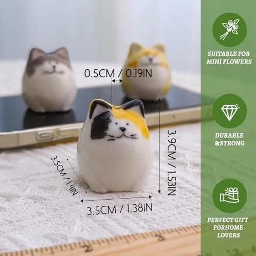MOUGIGI Mini Flower Vases – Unique Small Cat Vase – Cute Ceramic Bud Vases | Handcrafted Art for Home & Gift thumbnail 2