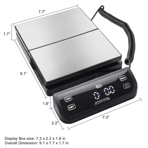 Accuteck Weigh Scale 150LB Stainless Steel Touch Screen | High Precision Postal & Shipping Scale thumbnail 2