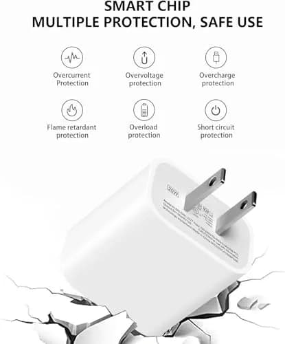 CYQAPC 5V 30W USB Type C Wall Fast Charger Adapter | Compatible with iPhone, Samsung, AirPods, iPad, Android Devices thumbnail 4