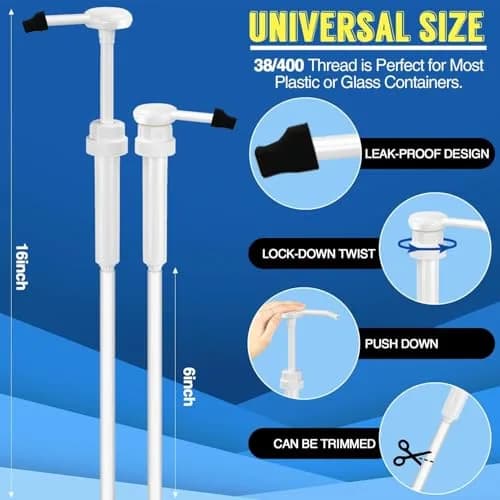 DupakSYS 12 Pack 1 oz Pump Dispenser for 5 Gallon Jugs with 50cm Extended Tube | Dispenses 30cc Per Press thumbnail 2