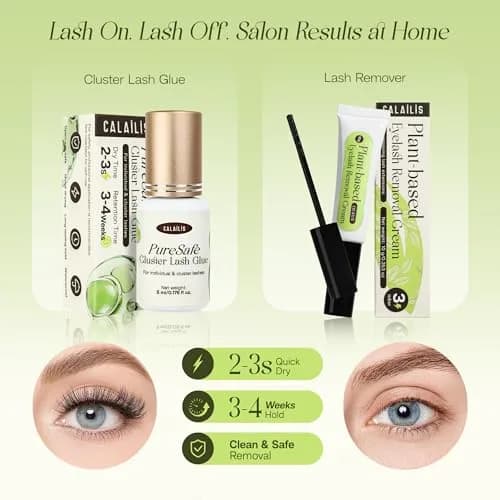 CALAILIS Lash Cluster Glue & Remover Kit | Fast Drying 2-3s, 4+ Weeks Hold, Waterproof, Aloe Vera Scent thumbnail 2
