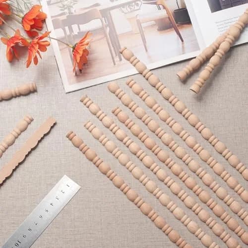 Coowayze Gourd Wood Trim Molding Decorative 12 PCS 40cm (15.8 inch) | Half Bead Design for Furniture & Walls thumbnail 2