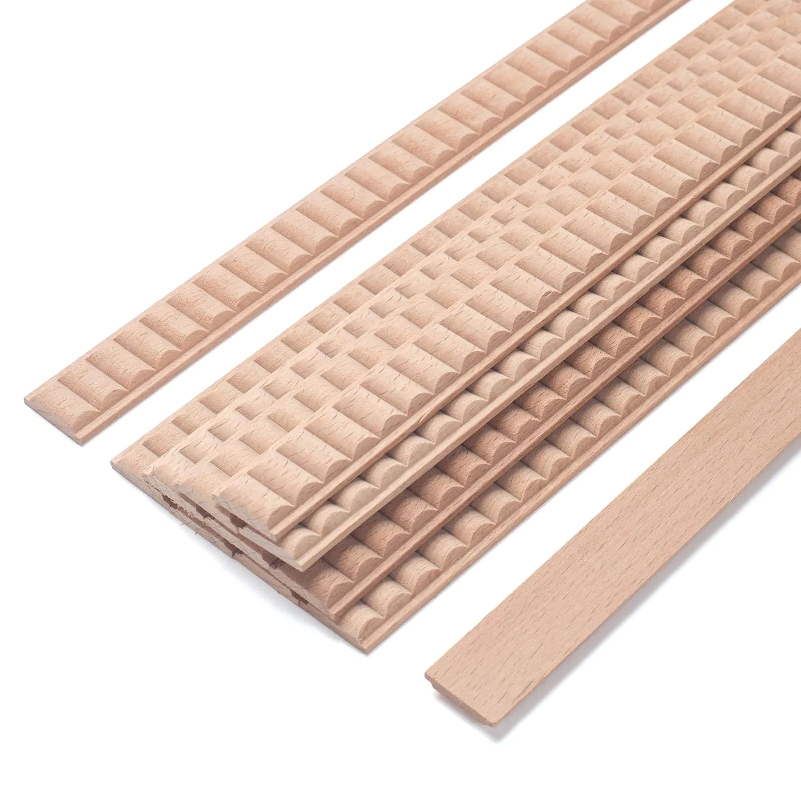 Coowayze Wavy Wood Trim Molding Decorative Strips 12 PCS 40cm (15.8 inch) | Half Bead Design for Walls, Cabinets, Furniture
