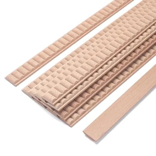 Coowayze Wavy Wood Trim Molding Decorative Strips 12 PCS 40cm (15.8 inch) | Half Bead Design for Walls, Cabinets, Furniture thumbnail 1