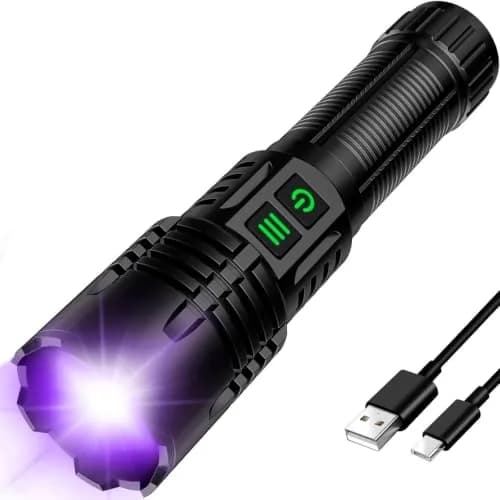 LUXNOVAQ 2-in-1 UV & LED Flashlight 30W, 19.2cm (7.56in) | Rechargeable, Zoomable, IPX6 Waterproof thumbnail 1