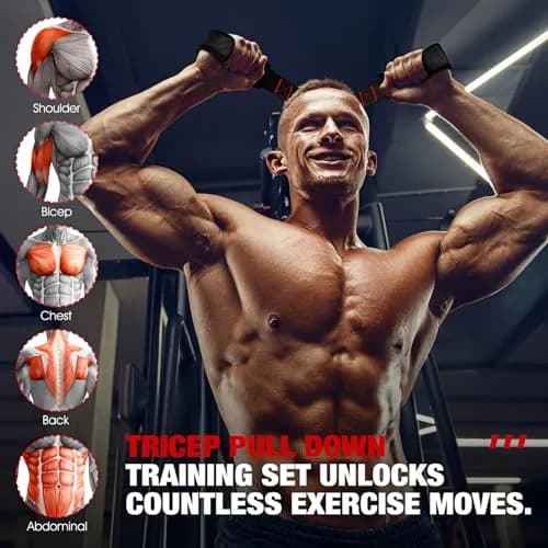 HOXWC Resistance Bands Heavy Exercise Bands with Handles | Home Gym Strength Training (Resistance Bands Workout Equipment) thumbnail 3