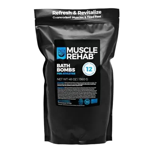 Muscle Rehab Magnesium Bath Bombs 12 Pack | Natural Recovery Soak for Sore Muscles thumbnail 1