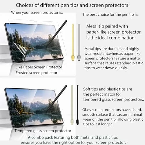 NWANTF Replacement S Pen Tips & Nibs for Samsung Galaxy Tab S10/S9/S8/S7/S6, 1+4+10 pcs Set, Durable & Precise thumbnail 4