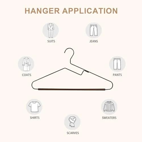 BP4U Wire Hangers with S-Shaped Neckline Saver, Black, 24-Pack | Space-Saving & Durable thumbnail 5