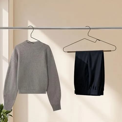 BP4U Wire Hangers with S-Shaped Neckline Saver, Black, 24-Pack | Space-Saving & Durable thumbnail 6