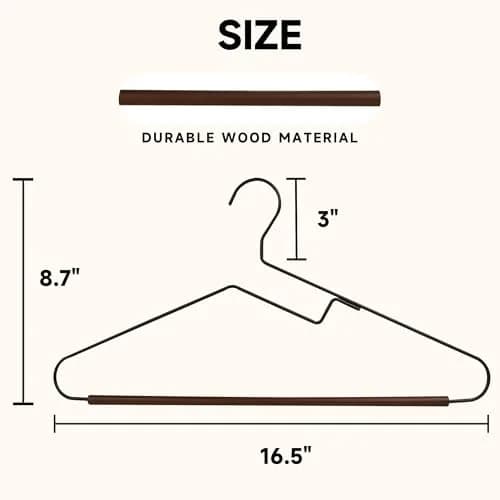 BP4U Wire Hangers with S-Shaped Neckline Saver, Black, 24-Pack | Space-Saving & Durable thumbnail 2