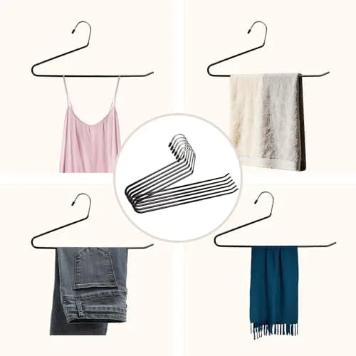 BP4U Metal Pants Hangers with Non-Slip Coating, Black, 36-Pack | Space-Saving & Heavy Duty thumbnail 4