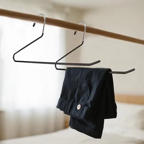 BP4U Metal Pants Hangers with Non-Slip Coating, Black, 36-Pack | Space-Saving & Heavy Duty thumbnail 7