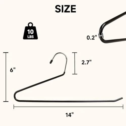BP4U Metal Pants Hangers with Non-Slip Coating, Black, 36-Pack | Space-Saving & Heavy Duty thumbnail 2