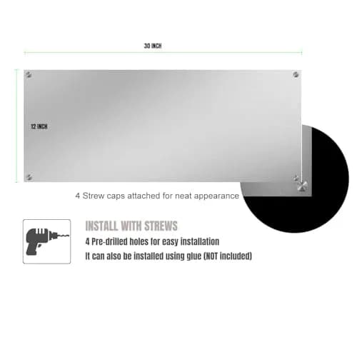 TUTU 30" x 12" Stainless Steel Stove Backsplash | Magnetic Wall Shield for Kitchens thumbnail 4