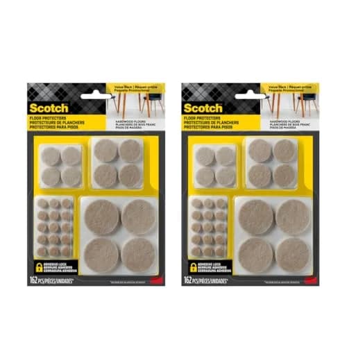 Scotch Felt Pads, Round, Assorted Sizes, Beige, 2 Pack (324 Pieces) | Protects Hardwood Floors, Tile, Laminate thumbnail 1