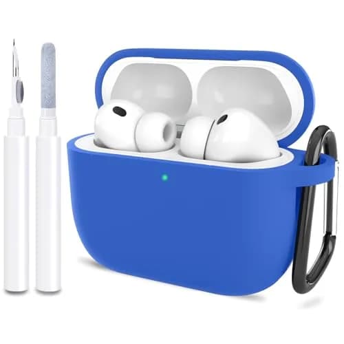 ATUAT AirPods Pro 3 Case Cover 2025 | Blue Silicone Protective Cover with Cleaner Kit thumbnail 1