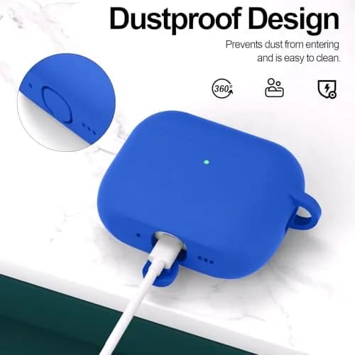 ATUAT AirPods Pro 3 Case Cover 2025 | Blue Silicone Protective Cover with Cleaner Kit thumbnail 4