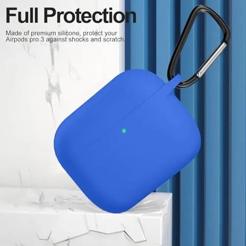 ATUAT AirPods Pro 3 Case Cover 2025 | Blue Silicone Protective Cover with Cleaner Kit thumbnail 2