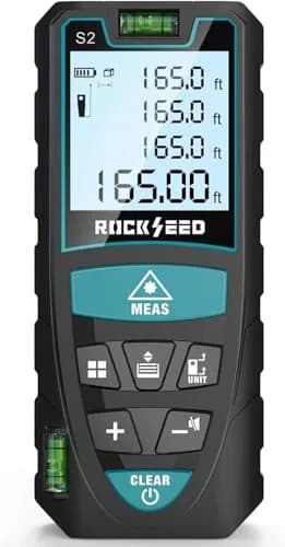 RockSeed Laser Measure 50M/165ft | Accurate Digital Laser Distance Meter with 2 Bubble Levels thumbnail 1
