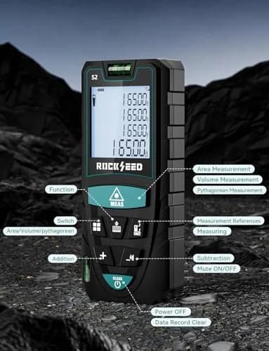 RockSeed Laser Measure 50M/165ft | Accurate Digital Laser Distance Meter with 2 Bubble Levels thumbnail 6