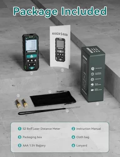 RockSeed Laser Measure 50M/165ft | Accurate Digital Laser Distance Meter with 2 Bubble Levels thumbnail 8