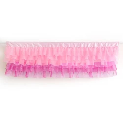 Besutolife Pink Valance Curtains for Girls 52x16 Inch | Sparkle Tulle for Nursery & Kids Room thumbnail 6