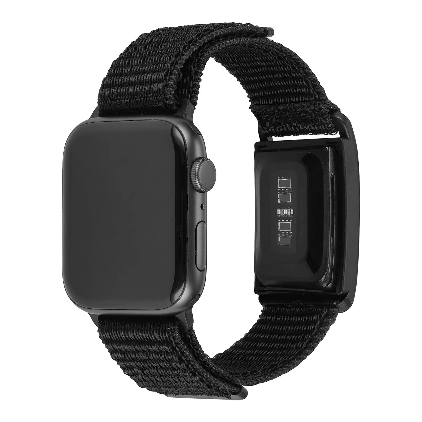 BandSmith Nylon Sport Combo Replacement Band with Case for WHOOP 5.0 & Apple Watch | Dual-Device Nylon Strap 42-49mm — Black