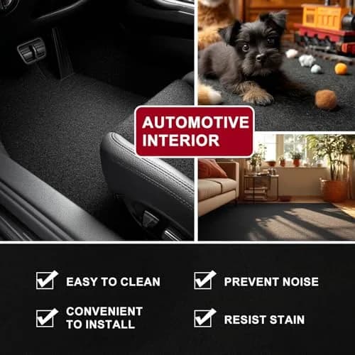 KEPYDRMTF Black Underfelt Carpet 1.8m x 2.4m (71in x 94in) | Durable Fabric for Speaker Boxes & Auto Interiors thumbnail 6