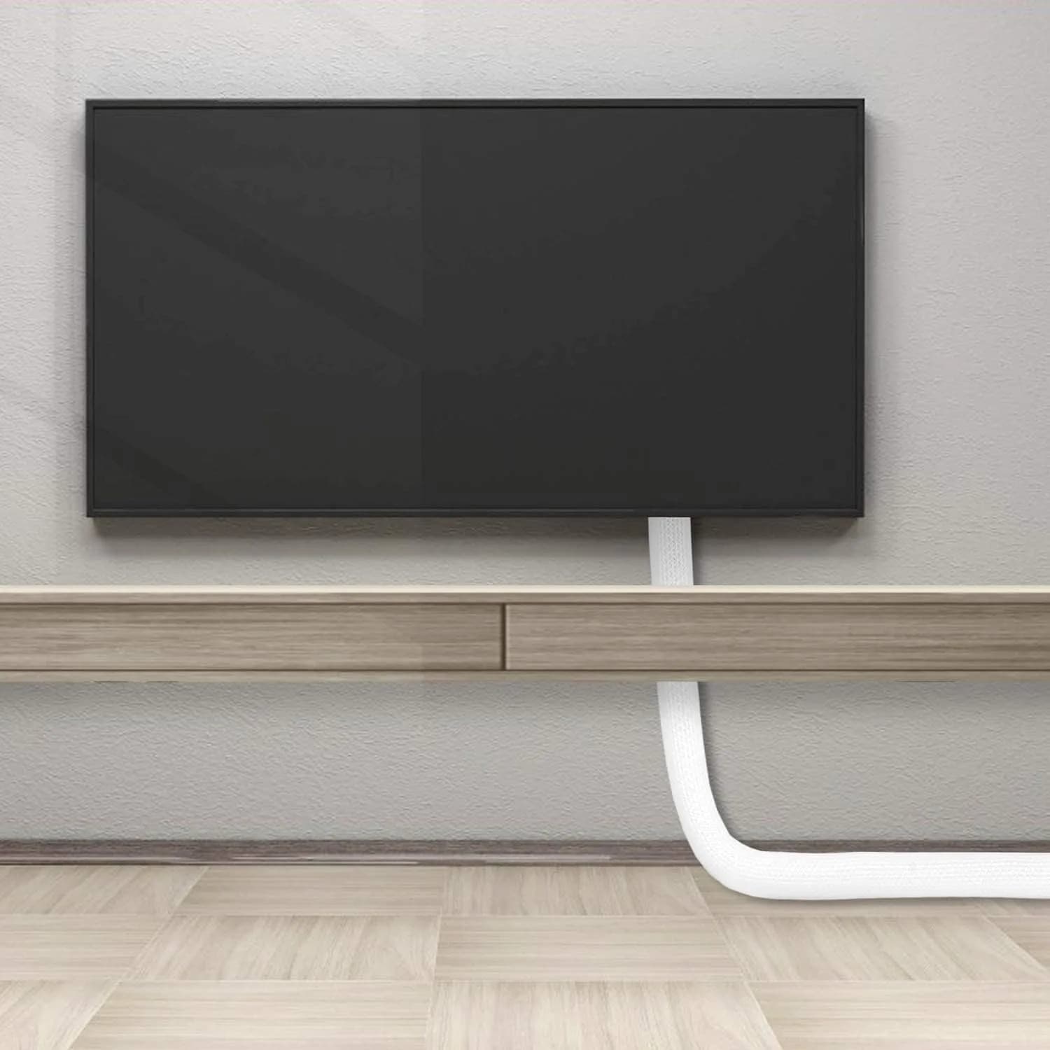 ZhiYo Grey Cable Sleeve 2m (6.6ft) 1.27cm (0.5 inch) | Keeps Wires Tidy & Protected - view 7