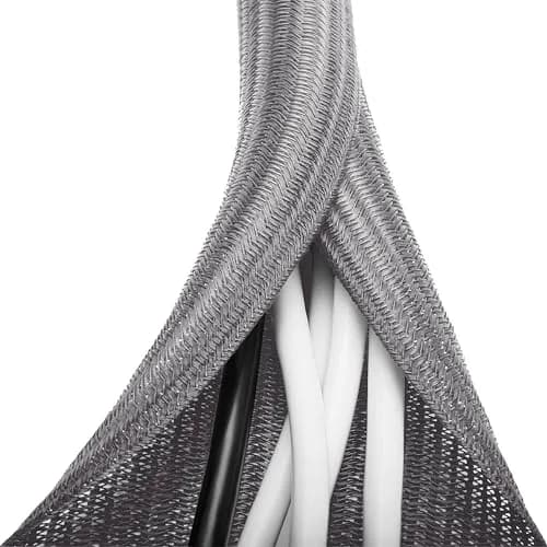 ZhiYo Grey Cable Sleeve 2m (6.6ft) 1.27cm (0.5 inch) | Keeps Wires Tidy & Protected thumbnail 1