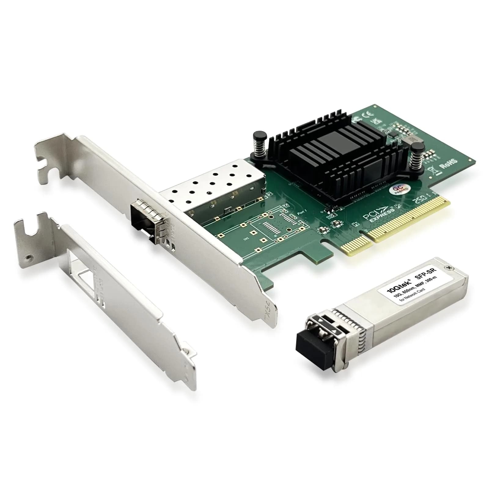 10Gtek 10Gb Single SFP+ Port Network Card (10G-X520-1S Kit) with Intel 82599EN Controller - main product image