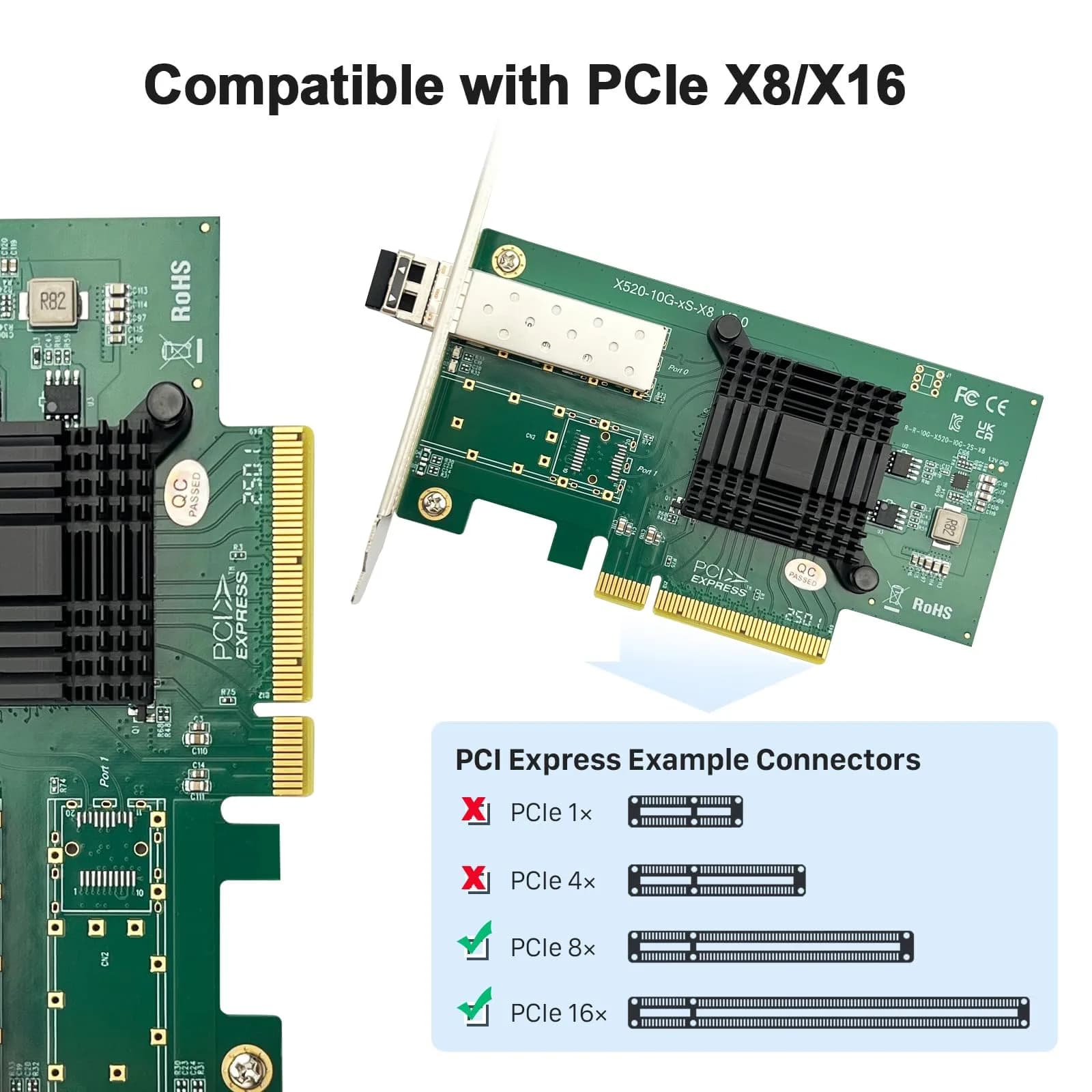 10Gtek 10Gb Single SFP+ Port Network Card (10G-X520-1S Kit) with Intel 82599EN Controller - view 4