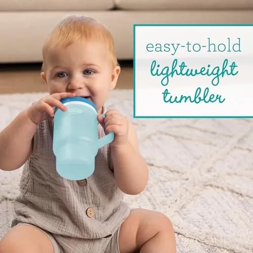 Infantino My 1st Tumbler Straw Cup, 10oz, Moody Blue | Leak-Resistant, BPA-Free for Toddlers thumbnail 2