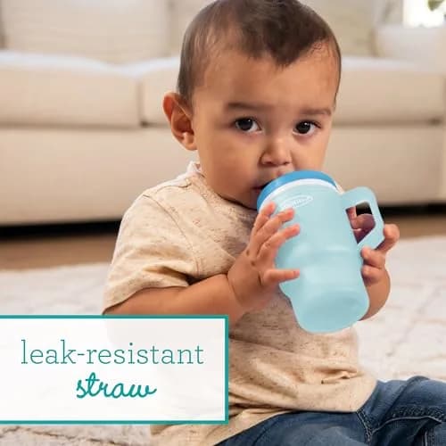 Infantino My 1st Tumbler Straw Cup, 10oz, Moody Blue | Leak-Resistant, BPA-Free for Toddlers thumbnail 3