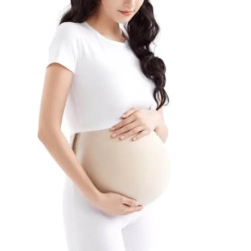 Teesider Realistic Memory Foam Fake Pregnancy Belly Costume XL (0.499 kg / 1.1 lb) | Adjustable Waistband, Breathable Cotton Cover thumbnail 1