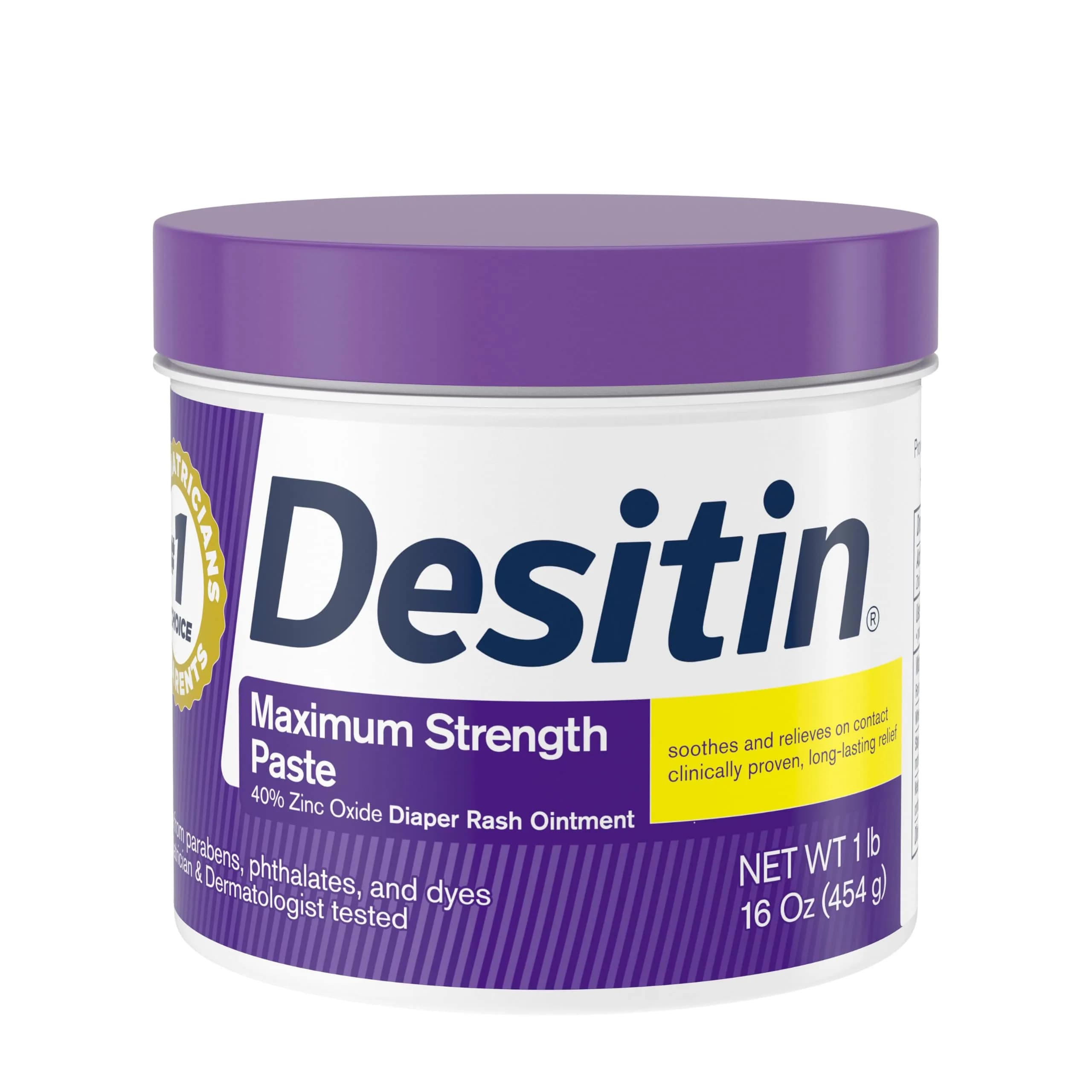 Desitin Maximum Strength Diaper Rash Paste 16 oz Pack of 4 | Zinc Oxide Skin Protectant - main product image