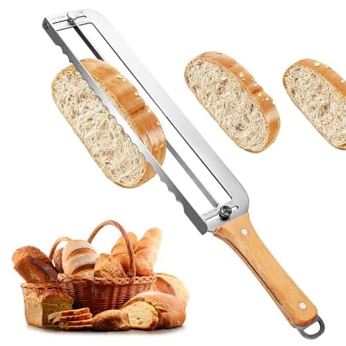 Solldgt Adjustable Bread Slicer 9" | Custom Thickness, Serrated Stainless Steel Blade thumbnail 1