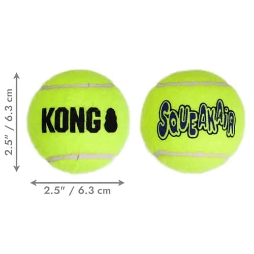 KONG Squeakair Balls (6 Pack) - Medium Dog Toy Premium Squeak Tennis Balls, Gentle on Teeth | Fetch Toy thumbnail 5