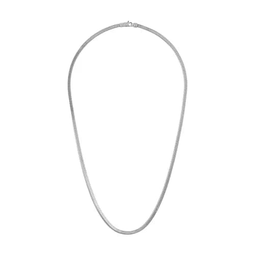 Bulova Jewelry Silver-Tone Sterling Silver Necklace 22" | Rhodium-Plated Square Snake Chain thumbnail 1