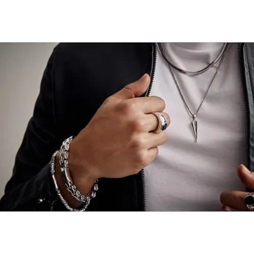 Bulova Jewelry Silver-Tone Sterling Silver Necklace 22" | Rhodium-Plated Square Snake Chain thumbnail 2