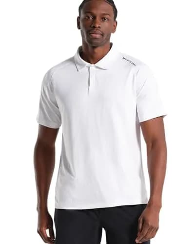 MUNICIPAL SportCross Tech Short Sleeve Polo Shirt, White, Large | Rapid Dry, Recycled Poly, Athletic Fit thumbnail 1