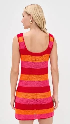 Show Me Your Mumu Day Tip Dress Oasis Stripe XL | Bright Stripe Crochet Mini Dress for Women thumbnail 4