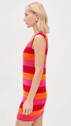 Show Me Your Mumu Day Tip Dress Oasis Stripe XL | Bright Stripe Crochet Mini Dress for Women thumbnail 5