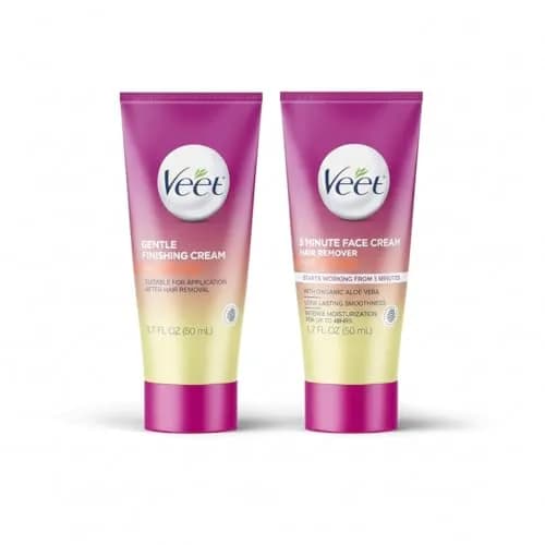 Veet Facial Hair Removal Cream for Women 3 Min | Organic Aloe Vera, 2 Piece thumbnail 9