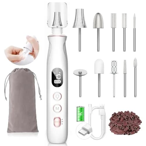 HSKAI Electric Nail File Drill Cordless 50-Piece Kit with LED Lamp | 10-Hour Battery thumbnail 1