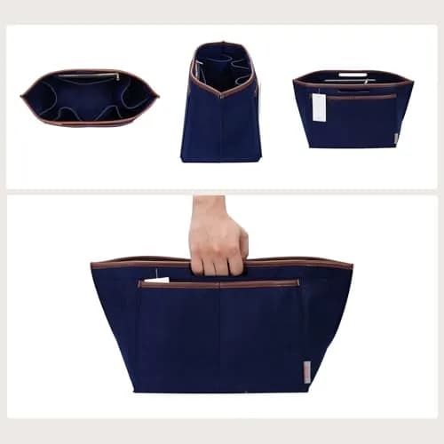 ZTUJO Premium Felt LongChamp Organizer Insert Compatible with Longchamp Le Pliage, Shoulder Bag, Top Handle, Xtra (Navy Blue, Medium) | Bag in Bag thumbnail 2