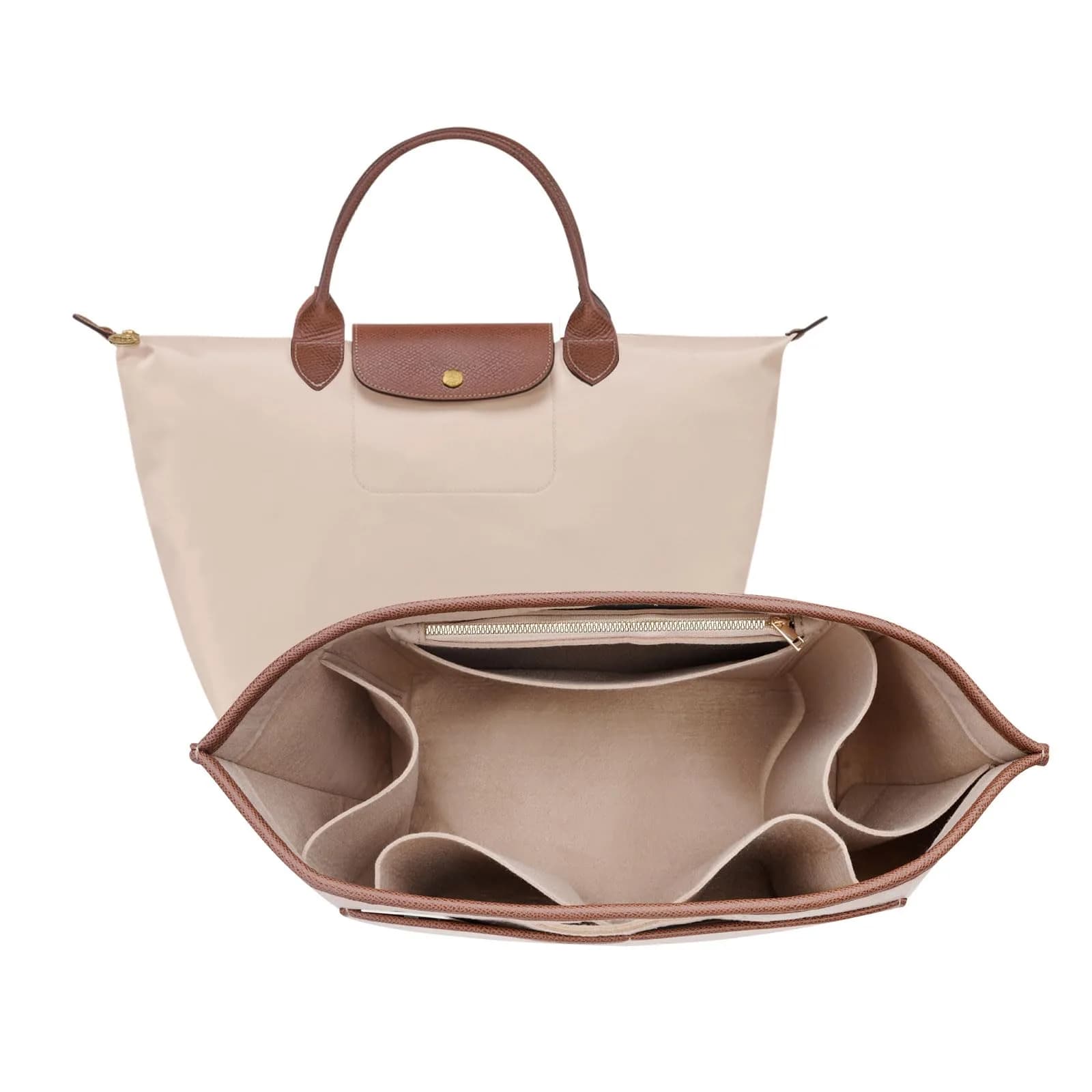ZTUJO Premium Felt LongChamp Organizer Insert | Compatible with Longchamp Le Pliage Small & Xtra