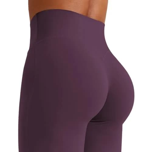 YEOREO Womens Straight Leggings 33" Inseam Yoga Pants Black Berry Purple M | High Waisted Sweat-Wicking thumbnail 6